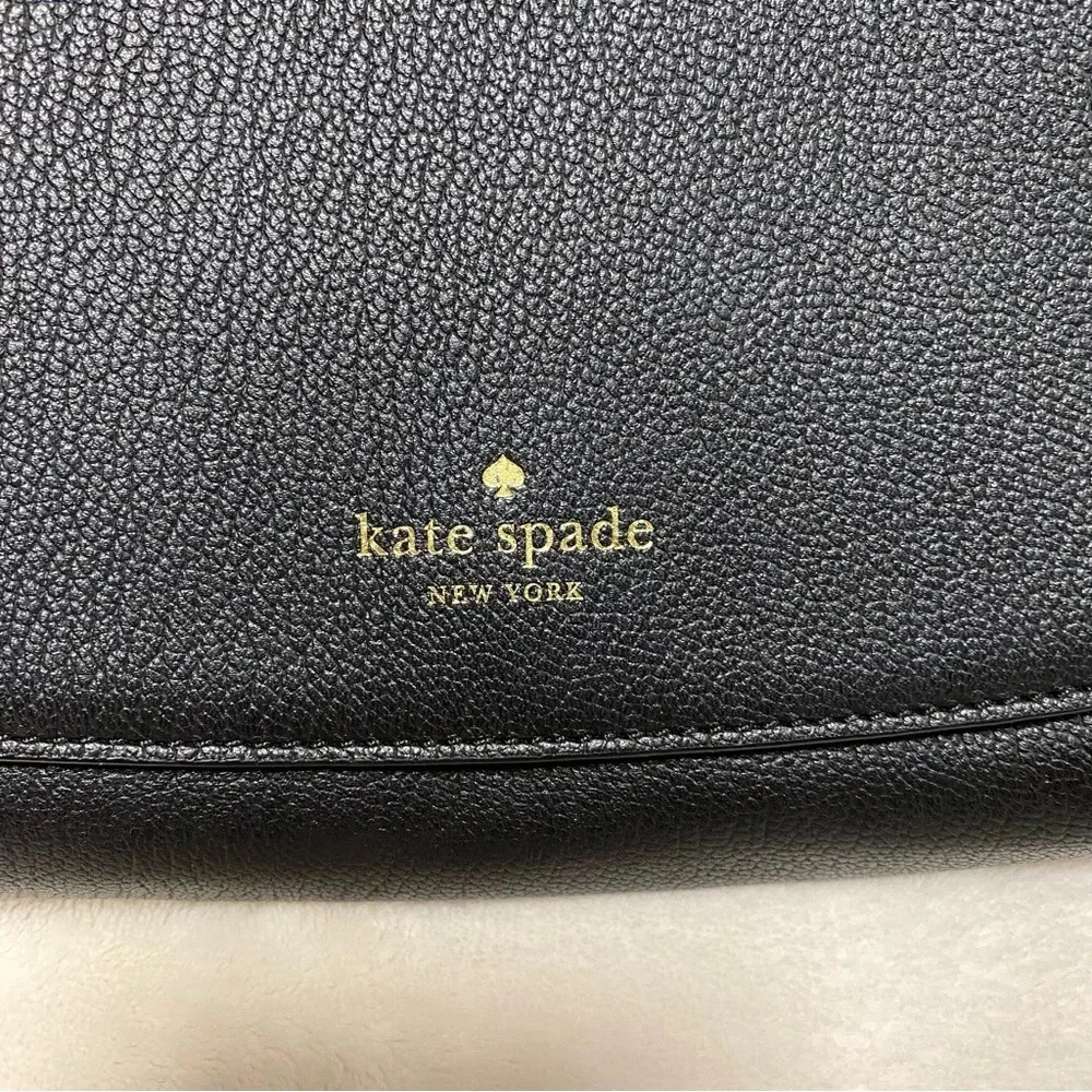 Kate Spade Jill Longacre Couth Black Leather Shoulder Bag Handbag‎ Chain Strap